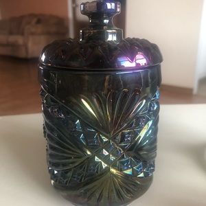 Imperial carnival glass biscuit jar. Even more beautiful in person!!